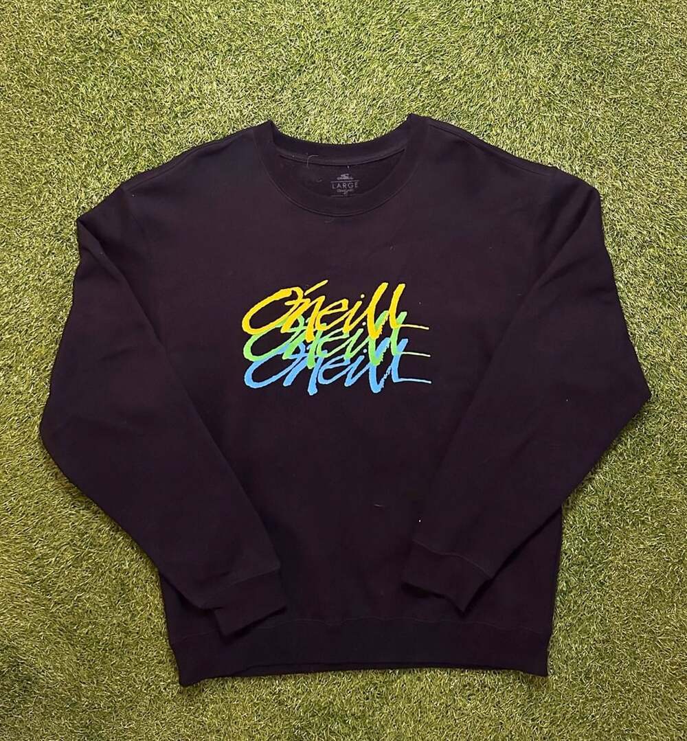 O'Neill Black Trifecta Standard Fit Logo Crewneck Sweatshirt Large